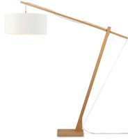 GOOD&MOJO Vloerlamp 'Montblanc' Bamboe en Eco linnen, 207cm, kleur Wit GOOD&MOJO Vloerlamp 'Montblanc' Bamboe en Eco linnen, 207cm, kleur Wit