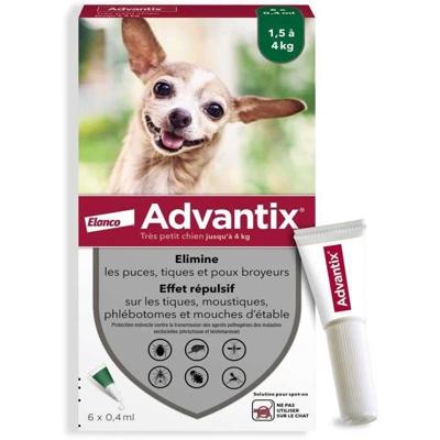 ADVANTIX 6 antiparasitaire pipetten - Voor zeer kleine honden van 1,5 tot 4 kg