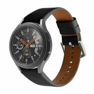 leren bandje - Zwart - Samsung Galaxy Watch 6 Classic - 47mm & 43mm