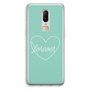 Forever heart pastel: OnePlus 6 Transparant Hoesje