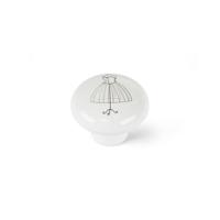 Deurknop Rei e817 Cirkelvormig Wit Porselein Illustratie 4 Stuks (Ø 40 x 32 mm)
