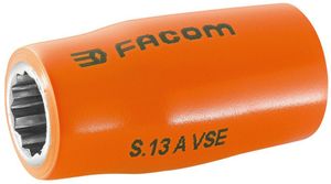 Facom doppen 1/2" 12 kant geïsoleerd 13 mm - S.13AVSE