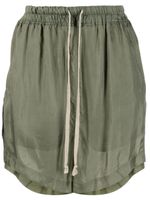 Rick Owens short en satin à line de resserrage - Vert - thumbnail