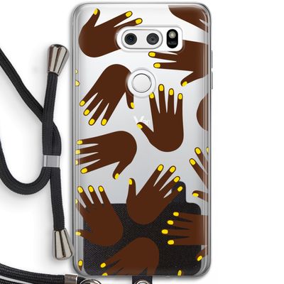 Hands dark: LG V30 Transparant Hoesje met koord