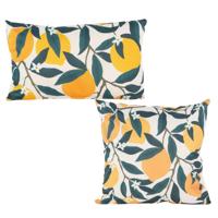 Buitenkussen citroenen set - 4 stuks - geel - Water en UV bestendig