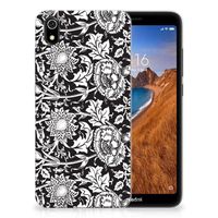 Xiaomi Redmi 7A TPU Case Black Flowers - thumbnail