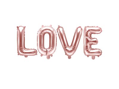 Folieballonnen Set &apos;Love&apos; Roségoud (140x35cm)