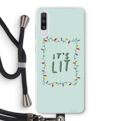It's Lit: Samsung Galaxy A70 Transparant Hoesje met koord