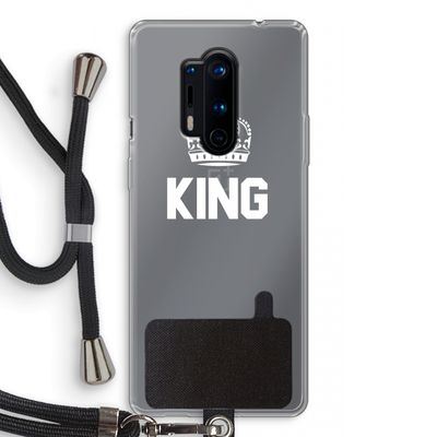 King zwart: OnePlus 8 Pro Transparant Hoesje met koord