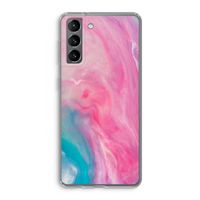 Roze explosie: Samsung Galaxy S21 Transparant Hoesje
