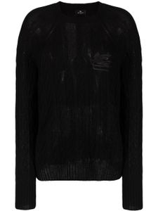 ETRO logo-embroidered cable-knit jumper - Noir