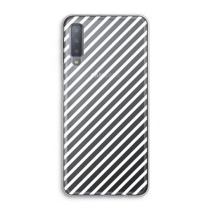 Strepen zwart-wit: Samsung Galaxy A7 (2018) Transparant Hoesje