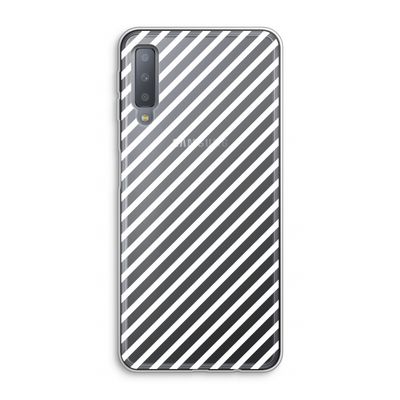 Strepen zwart-wit: Samsung Galaxy A7 (2018) Transparant Hoesje