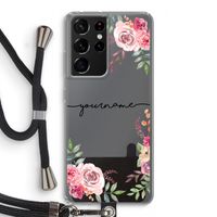 Rozen: Samsung Galaxy S21 Ultra Transparant Hoesje met koord