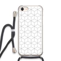 Zwart-witte kubussen: iPhone 7 Transparant Hoesje met koord Zwart-witte kubussen: iPhone 7 Transparant Hoesje met koord