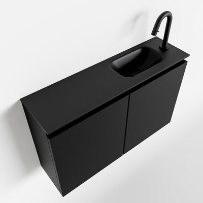Toiletmeubel Mondiaz Ture | 80 cm | Meubelkleur Urban | Eden wastafel Urban Rechts | 1 kraangat