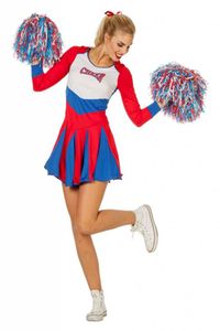 Cheerleader jurkje vrouw rood-wit-blauw