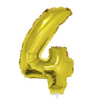 Folie ballon cijfer ballon 4 goud 41 cm   -