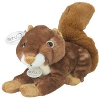 Inware pluche eekhoorn knuffeldier - rood/bruin - zittend - 25 cm   - - thumbnail