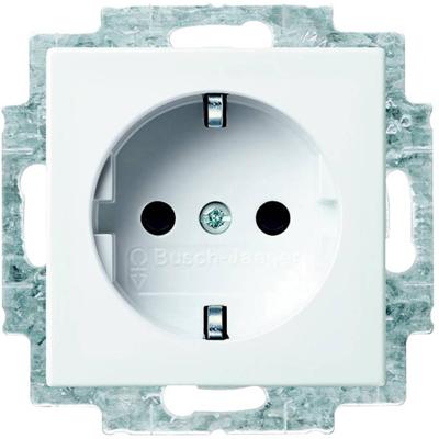 Busch-Jaeger 20 EUCB-914 Wandcontactdoos met randaarde Inzetstuk Busch-balance SI Alpine-wit 1 stuk(s)