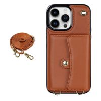 iPhone 11 Pro Max hoesje - Backcover - Koord - Pasjeshouder - Portemonnee - Kunstleer - Bruin - thumbnail