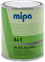 Mipa vulmiddel voor grondverf "4+1 acrylfiller hs " 4+1 acrylic filter hs 1l dark gray