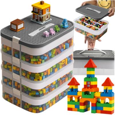 Kruzzel stapelbox - 4 lagen - kunststof - bouw blokken opbergen - organizer
