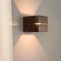 Gemini bronzo by LUSENZ - Kubusvormige up and down wandlamp met een geborstelde bronze coating
