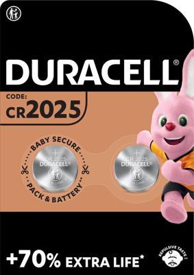 Duracell knoopcel Electronics CR2025, blister van 2 stuks