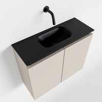Toiletmeubel Mondiaz Ture | 60 cm | Meubelkleur Linen | Eden wastafel Urban Midden | Zonder kraangat