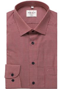 Marvelis Modern Fit Overhemd rood/wit, Ruit