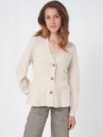 Merino wollen peplum vest met knopen Merino wollen peplum vest met knopen