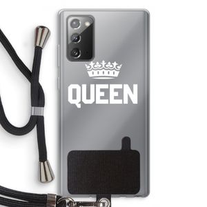 Queen zwart: Samsung Galaxy Note 20 / Note 20 5G Transparant Hoesje met koord