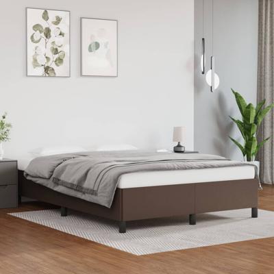 Bedframe kunstleer bruin 140x190 cm