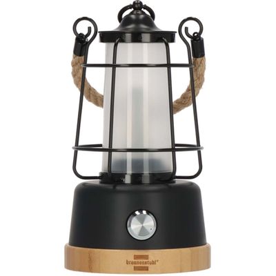 Brennenstuhl 1171800 Oplaadbare Campinglamp Cal 1 Met Henneptouw En Bamboevoet (370 Lm, Ip44, Brandtijd Tot 75h, Dimbaar, Instelbare Lichtkleur)
