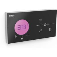 Regendouche set Tres Shower Technology | Inbouw | Thermostaatkraan | 3-weg | Vierkant | Zwart chroom