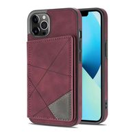 Samsung Galaxy A52 hoesje - Backcover - Pasjeshouder - Portemonnee - Camerabescherming - Stijlvol patroon - TPU - Bordeaux Rood - thumbnail