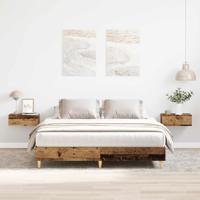 Bedframe zonder matras 140x200 cm spaanplaat bewerkt hout