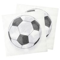 Voetbal thema feest servetten - 20x stuks - 33 x 33 cm - papier - EK/WK themafeest