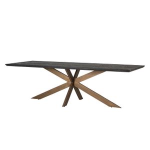 Richmond Eettafel Blackbone Eiken en Brass, 260 x 100cm - Zwart