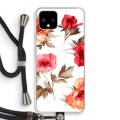 Roosjes: Pixel 4 Transparant Hoesje met koord