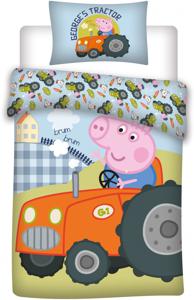 Peppa Pig Dekbedovertrek tractor 100 x 135 Cm Katoen