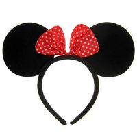 Hoofdband Mini mouse oren met strikje - thumbnail