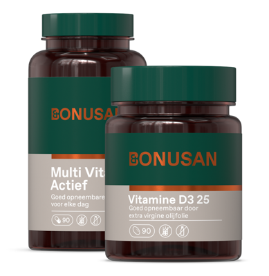 Bonusan Multi Vital Forte Actief + Bonusan Vitamine D3 25 - Combiset