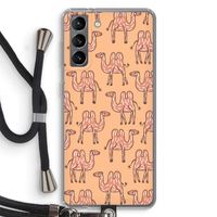 Kameel: Samsung Galaxy S21 Transparant Hoesje met koord