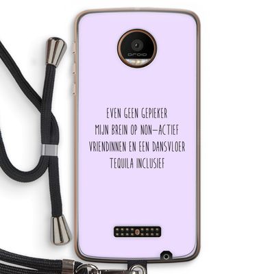 Tequila: Motorola Moto Z Force Transparant Hoesje met koord