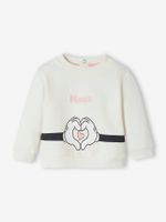 Meisjesbabysweater Disney¨ Minnie effen wit met versiering