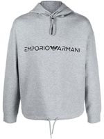 Emporio Armani hoodie à logo brodé - Gris