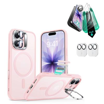 iPhone 17 Bundle Classic Hybrid Magnetic Case (Camera Control, Stash Stand) and Armorite Screen Protector - Frosted Bubblegum Pink iPhone 17 Bundle Classic Hybrid Magnetic Case (Camera Control, Stash Stand) and Armorite Screen Protector - Frosted Bubblegum Pink