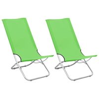 vidaXL Strandstoelen 2 st inklapbaar stof groen - thumbnail